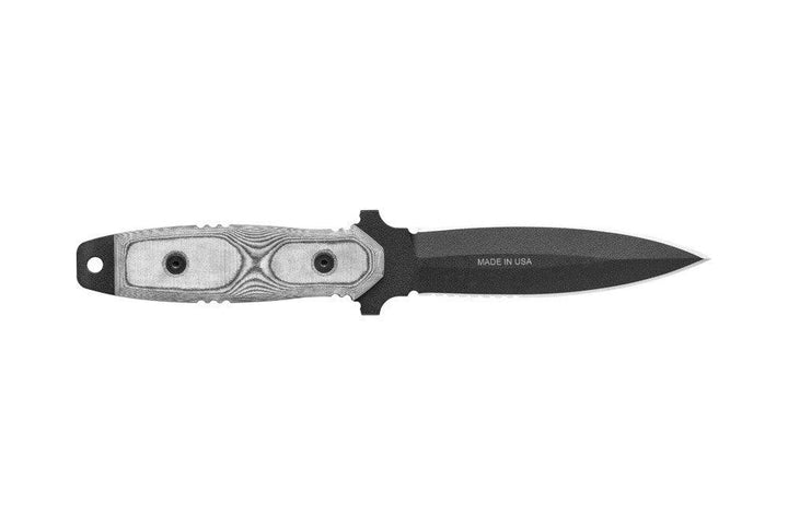 TOPS Knives Rangers Edge Black Linen Micarta Black Traction Coating 1095HC - Knives.mx