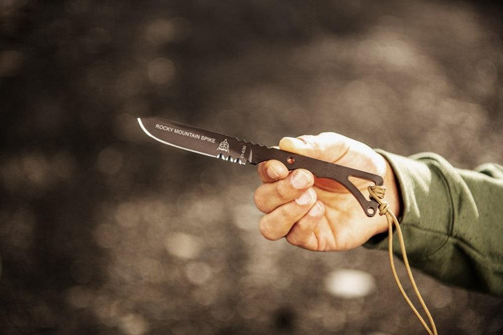 TOPS Knives Rocky Mountain Spike Skeletonized Sandstorm Bronze 1095HC - Knives.mx