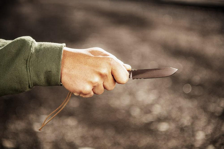 TOPS Knives Rocky Mountain Spike Skeletonized Sandstorm Bronze 1095HC - Knives.mx