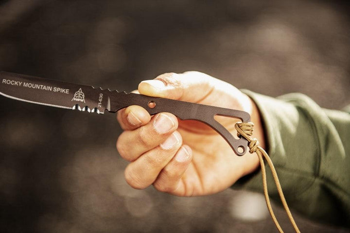 TOPS Knives Rocky Mountain Spike Skeletonized Sandstorm Bronze 1095HC - Knives.mx