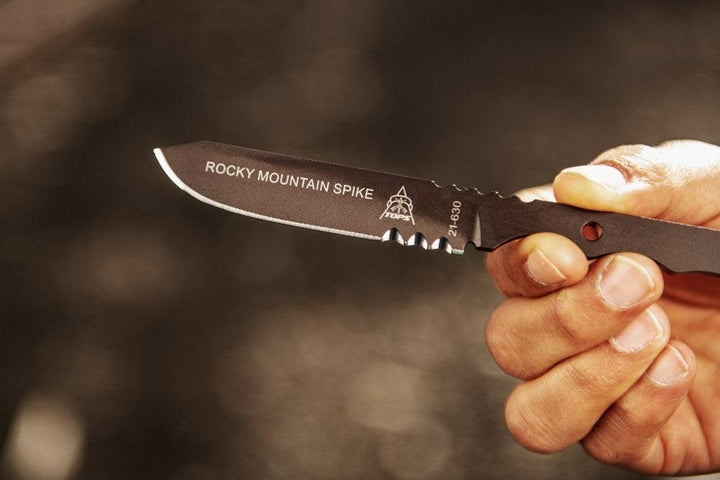 TOPS Knives Rocky Mountain Spike Skeletonized Sandstorm Bronze 1095HC - Knives.mx