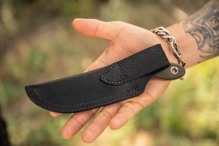 TOPS Knives Scandi Trekker Green Canvas Micarta Tumble 1095HC - Knives.mx