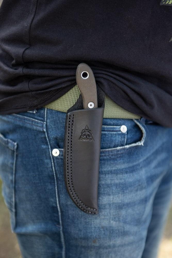 TOPS Knives Scandi Trekker Green Canvas Micarta Tumble 1095HC - Knives.mx