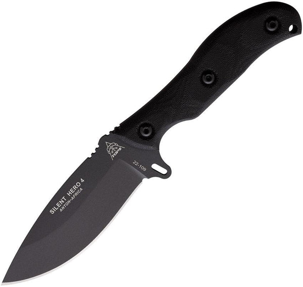 TOPS Knives Silent Hero 4 Black Canvas Micarta Sniper Gray 1095HC - Knives.mx
