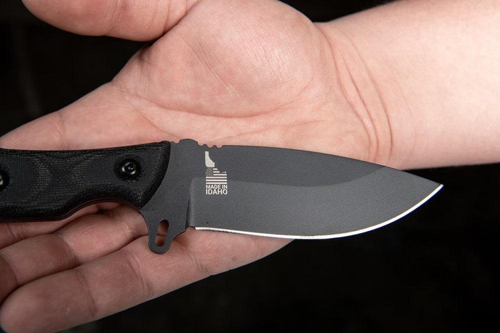 TOPS Knives Silent Hero 4 Black Canvas Micarta Sniper Gray 1095HC - Knives.mx
