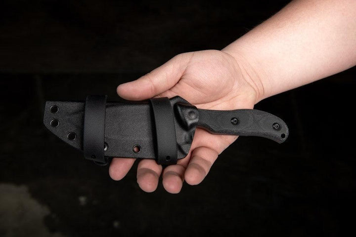 TOPS Knives Silent Hero 4 Black Canvas Micarta Sniper Gray 1095HC - Knives.mx