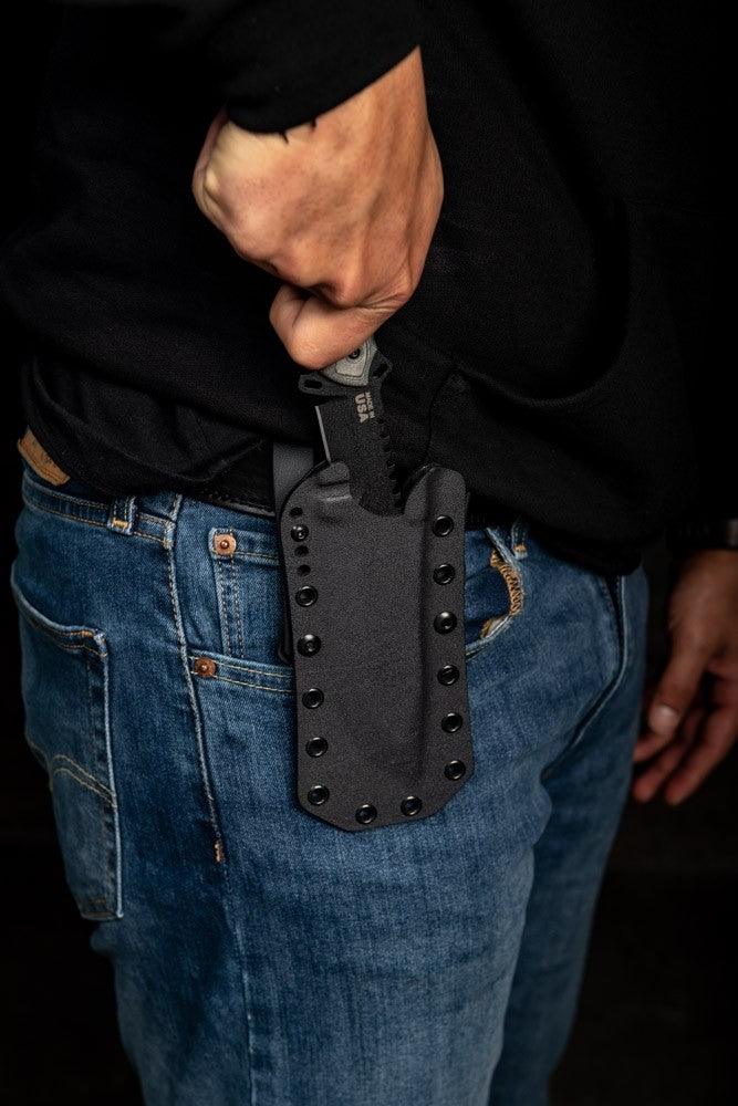 TOPS Knives Skullcrushers Xtreme Sidekick Black Linen Micarta Coating 1095HC - Knives.mx