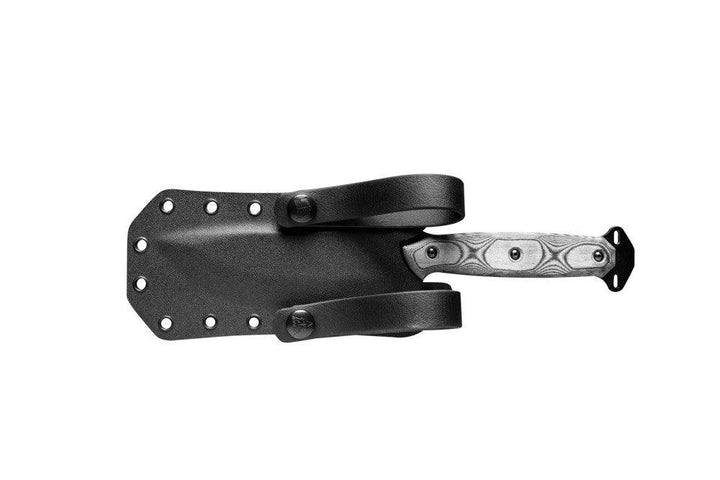 TOPS Knives Skullcrushers Xtreme Sidekick Black Linen Micarta Coating 1095HC - Knives.mx