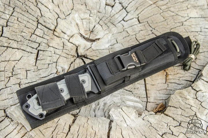 TOPS Knives Steel Eagle 107C Black Linen Micarta Black Traction Coating 1095HC - Knives.mx