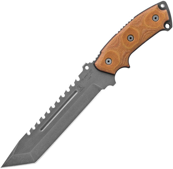 TOPS Knives Steel Eagle Delta Class Tan/Black Canvas Micarta Acid Rain Tanto 1095HC - Knives.mx