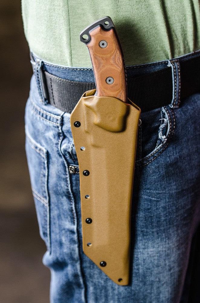 TOPS Knives Steel Eagle Delta Class Tan/Black Canvas Micarta Acid Rain Tanto 1095HC - Knives.mx