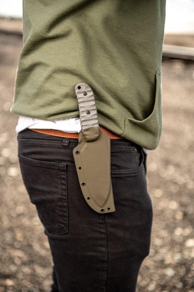 TOPS Knives Stryker Defender Tool Black Linen Micarta Traction Coating 1095HC - Knives.mx