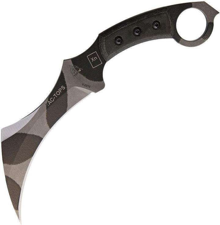 TOPS Knives Tac Karambit Black Micarta Camo 1095HC - Knives.mx