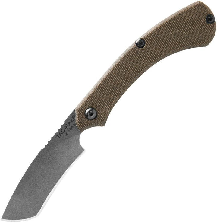 TOPS Knives Tac-Raze Green Green Canvas Micarta Tumbled 1095HC - Knives.mx