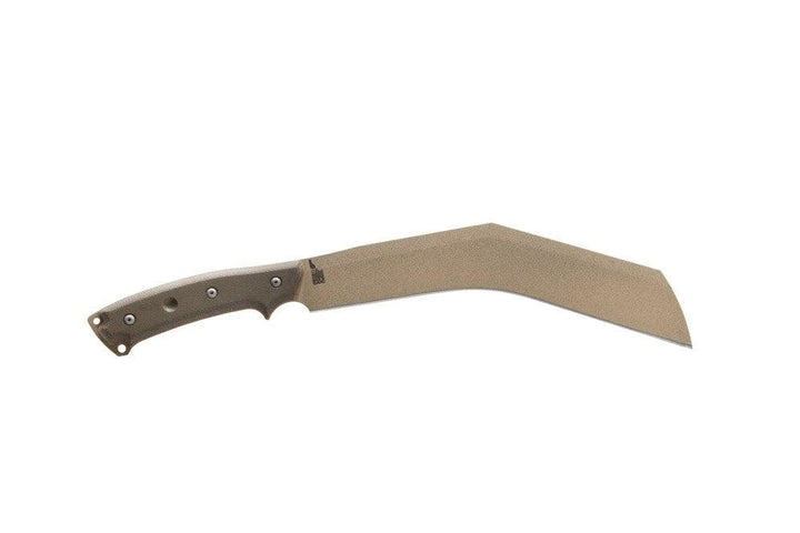 TOPS Knives The Bestia Tan/Green Canvas Micarta Tactical Stone 1095HC - Knives.mx