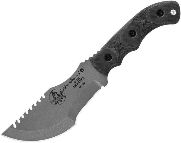 TOPS Knives Tom Brown Tracker #3 Black Canvas Micarta Tumble 154CM - Knives.mx