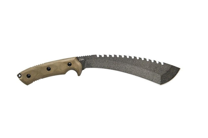 TOPS Knives Tundra Trekker Green Canvas Micarta Tactical Stone 1095HC - Knives.mx