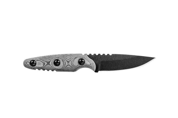 TOPS Knives UTE-Utility Tool Edged Black Linen Micarta Black Coating 1095HC - Knives.mx