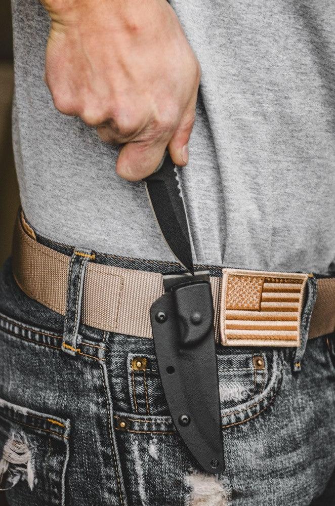 TOPS Knives UTE-Utility Tool Edged Black Linen Micarta Black Coating 1095HC - Knives.mx