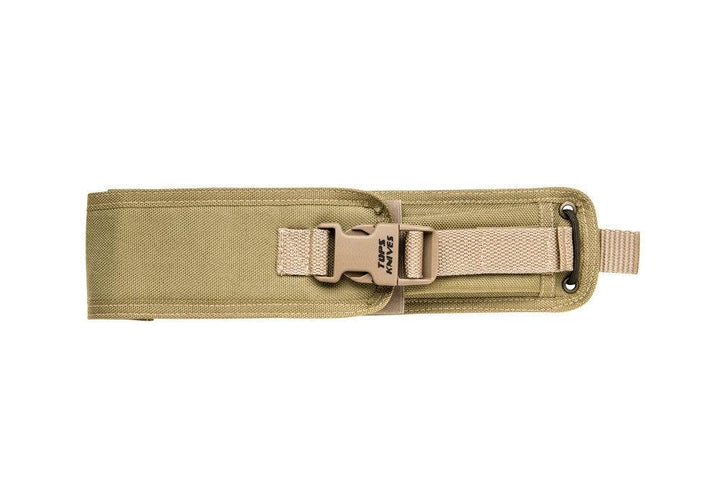 TOPS Knives Wilderness Guide 4.0 Tan Canvas Micarta Black Traction Coating 1095HC - Knives.mx