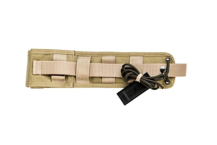 TOPS Knives Wilderness Guide 4.0 Tan Canvas Micarta Black Traction Coating 1095HC - Knives.mx
