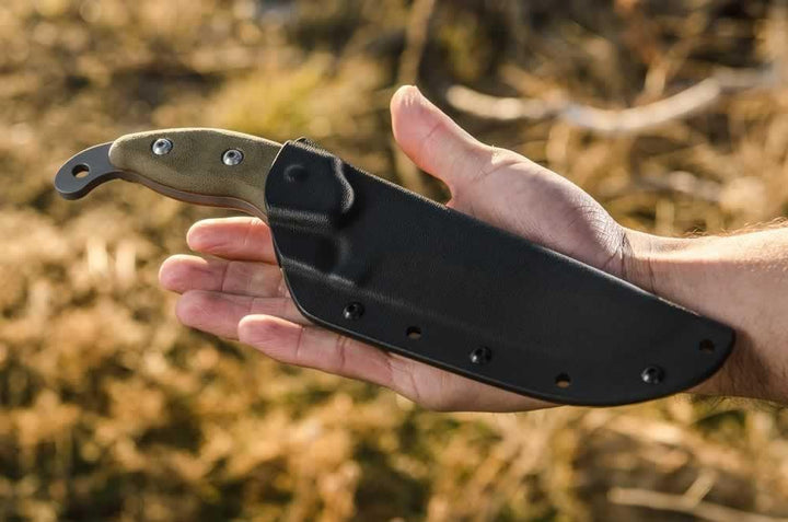 TOPS Knives Wind Runner XL Green Canvas Micarta Black River Wash 1095HC - Knives.mx