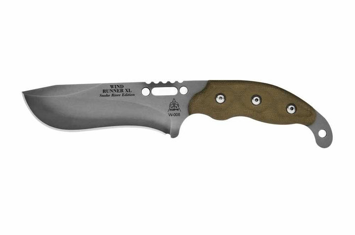 TOPS Knives Wind Runner XL Green Canvas Micarta Black River Wash 1095HC - Knives.mx