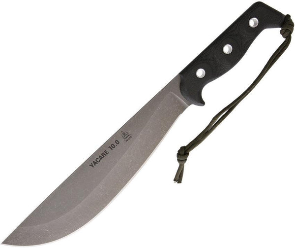 TOPS Knives Yacare Machete Black Canvas Micarta Acid Rain 1095HC - Knives.mx