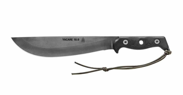 TOPS Knives Yacare Machete Black Canvas Micarta Acid Rain 1095HC - Knives.mx