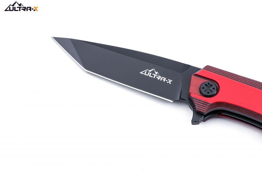 Ultra-X BOA Linerlock Black & Red G10 D2 - Knives.mx