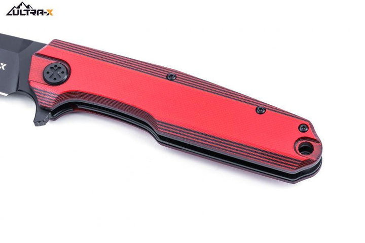 Ultra-X BOA Linerlock Black & Red G10 D2 - Knives.mx