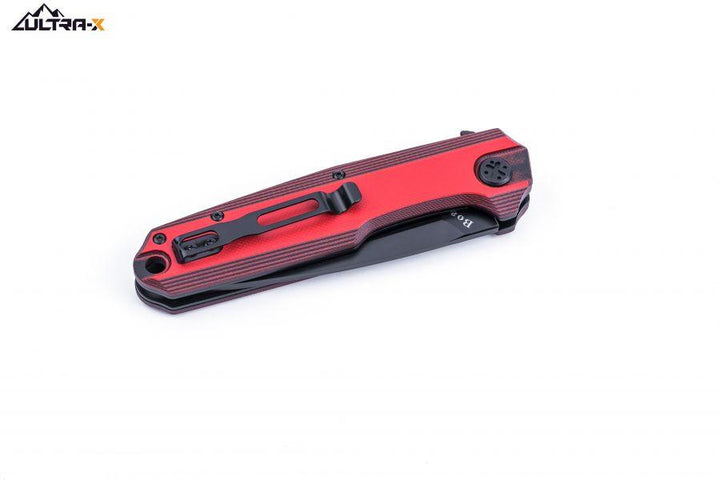 Ultra-X BOA Linerlock Black & Red G10 D2 - Knives.mx