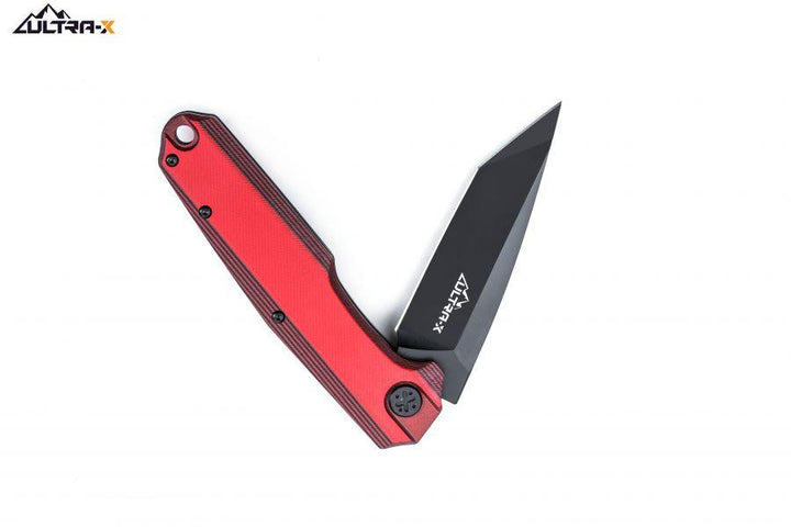 Ultra-X BOA Linerlock Black & Red G10 D2 - Knives.mx