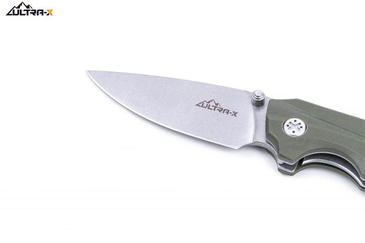 Ultra-X Rye Linerlock Olive Drab G10 Gray Titanium Coated 440C - Knives.mx