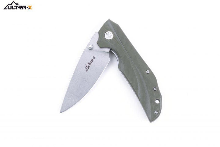 Ultra-X Rye Linerlock Olive Drab G10 Gray Titanium Coated 440C - Knives.mx