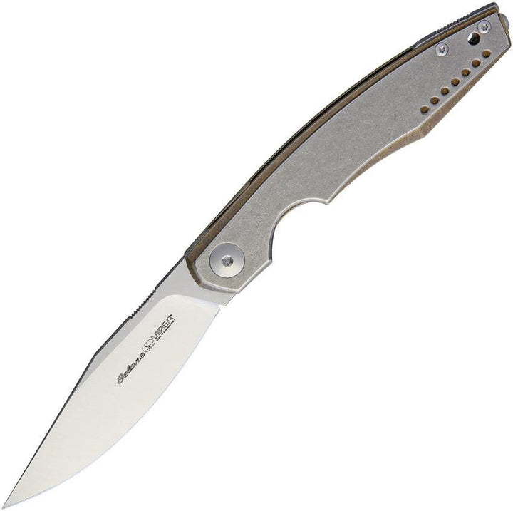 Viper Belone Linerlock Bronze Stonewash Titanium Handle Satin Bohler M390 - Knives.mx