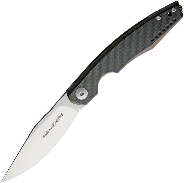 Viper Belone Linerlock Carbon Fiber Bronze Titanium Handle Satin Bohler M390 - Knives.mx