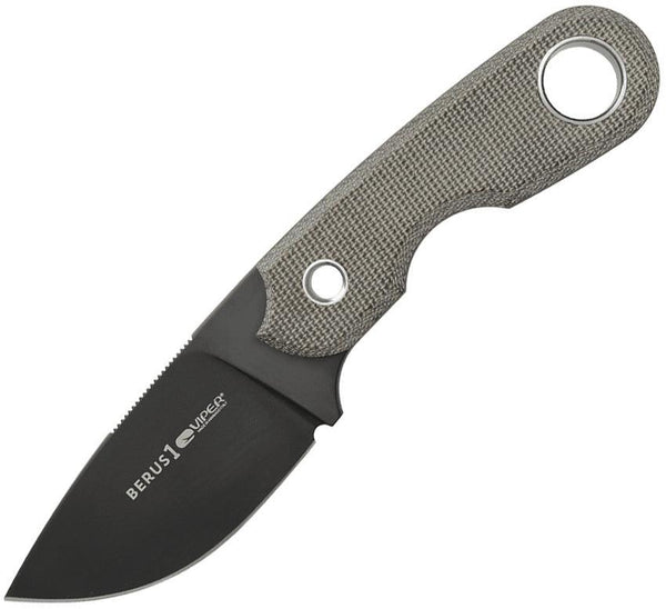 Viper Berus 1 Fixed Blade Green Micarta Black PVD Coated Drop Point Bohler M390 - Knives.mx