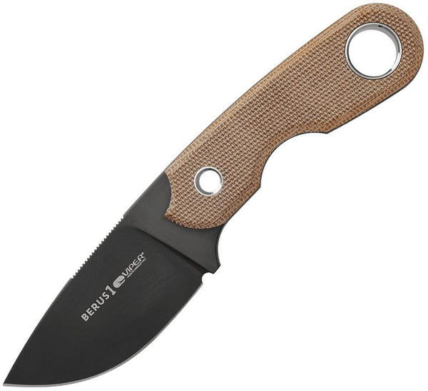 Viper Berus 1 Fixed Blade Natural Micarta Black PVD Coated Drop Point Bohler M390 - Knives.mx