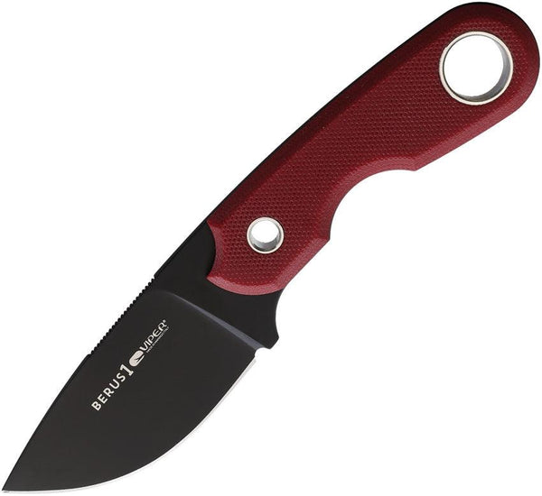 Viper Berus 1 Fixed Blade Red G10 Black PVD Coated Drop Point Bohler M390 - Knives.mx