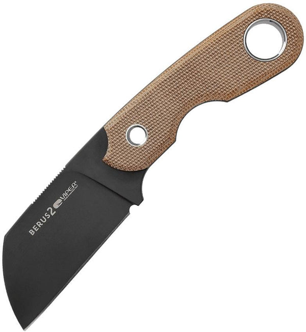 Viper Berus 2 Fixed Blade Natural Micarta Black PVD Coated Sheepsfoot Bohler M390 - Knives.mx