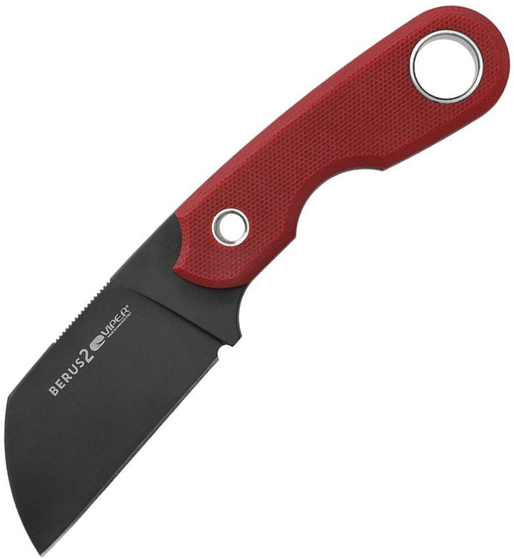 Viper Berus 2 Fixed Blade Red G10 Black PVD Coated Sheepsfoot Bohler M390 - Knives.mx