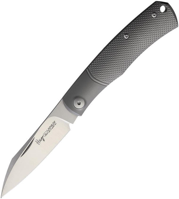 Viper Hug Folder Geometric Design Gray Titanium Satin Wharncliffe Bohler M390 - Knives.mx