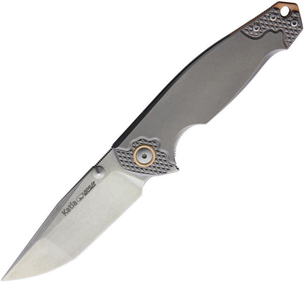 Viper Katla Linerlock Gray Textured Titanium Stonewash Bohler M390 - Knives.mx