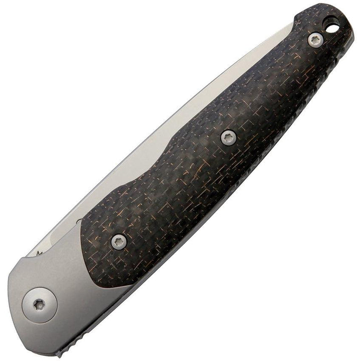 Viper Key Slip Joint Bronze Carbon Fiber Titanium Bolsters Satin Bohler M390 - Knives.mx