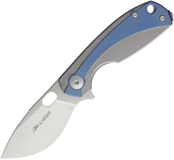 Viper Lille Framelock Blue & Silver Titanium Satin Bohler M390 - Knives.mx