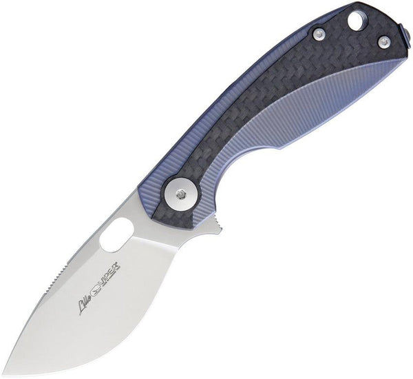 Viper Lille Framelock Carbon Fiber on Blue Titanium Satin Bohler M390 - Knives.mx