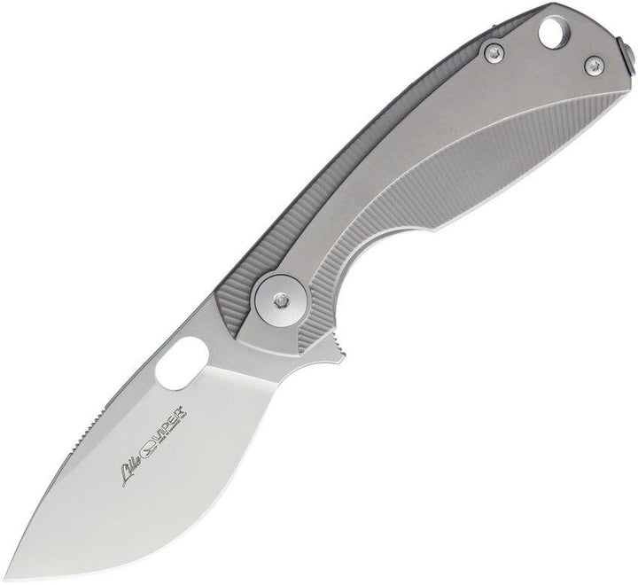 Viper Lille Framelock Gray & Silver Titanium Satin Bohler M390 - Knives.mx