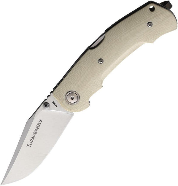 Viper Turn Essential Lockback Ivory G10 Satin Bohler M390 - Knives.mx