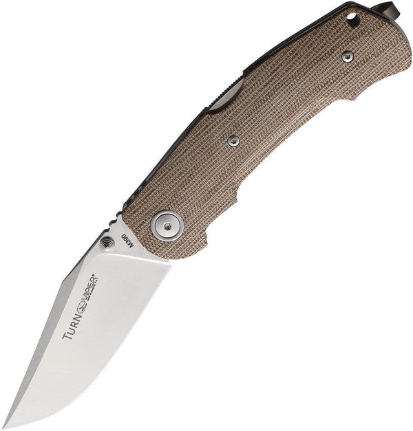 Viper Turn Essential Lockback Natural Canvas Micarta Satin Bohler M390 - Knives.mx